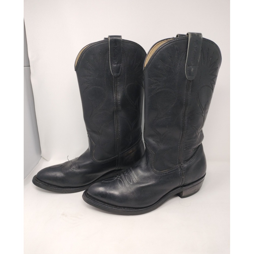 Knapp Neolite Vibram Soles 7.5 EE Cowboy Boots Black Made in USA
